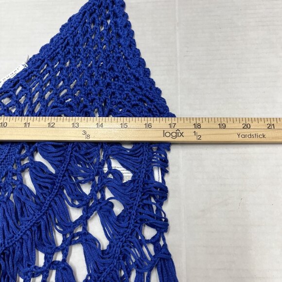 Ekouaer Beach Top Women L Blue Crochet Tank‎ Fringe Coverup Boho Hippie Festival - Picture 5 of 8